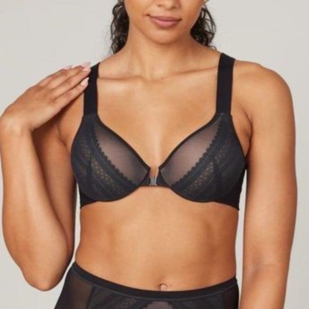 SPANX Bra-Llelujah! Illusion Lace Full Coverage Front Closure Bra Size 34D NWT - Picture 1 of 10
